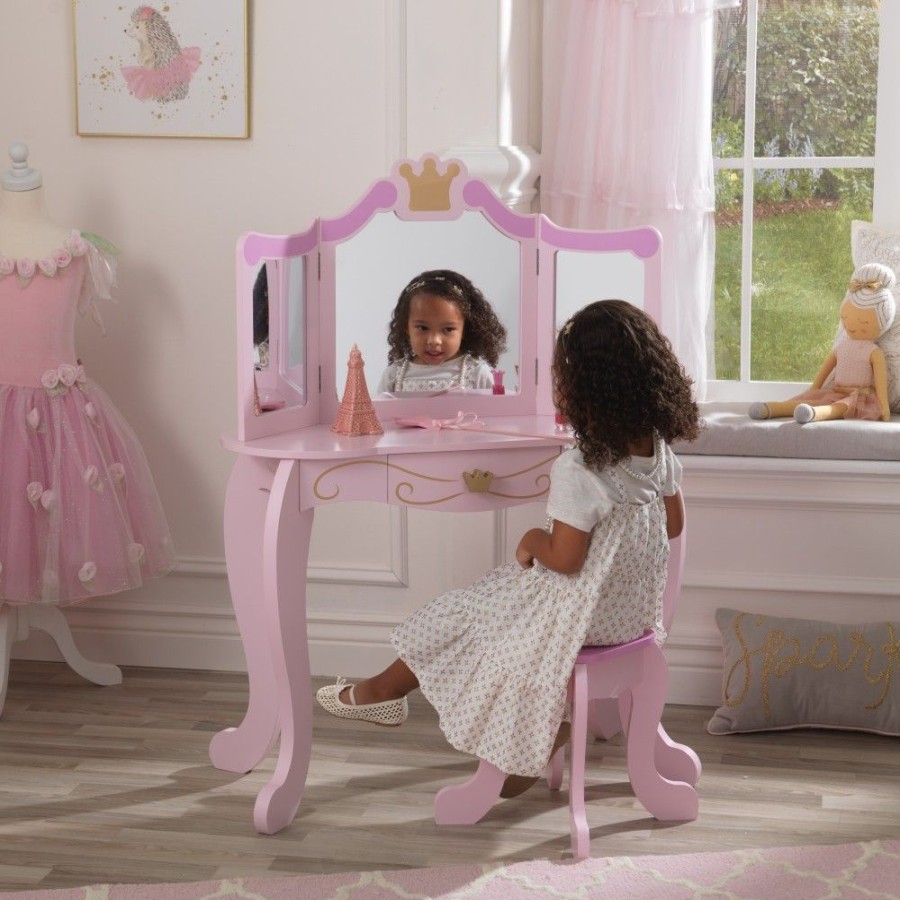 Wooden Toys Little Dreamers | Kidkraft Princess Vanity & Stool