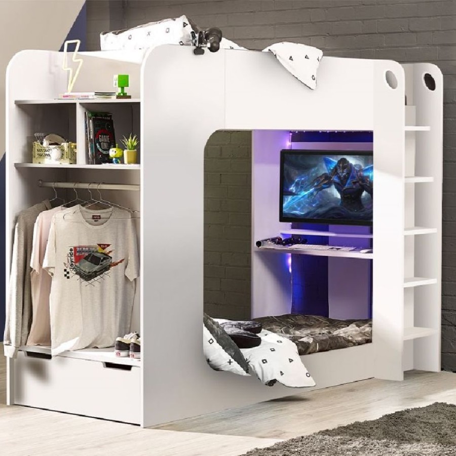 Kids Rooms Little Dreamers | Impact Gaming Bunk - White