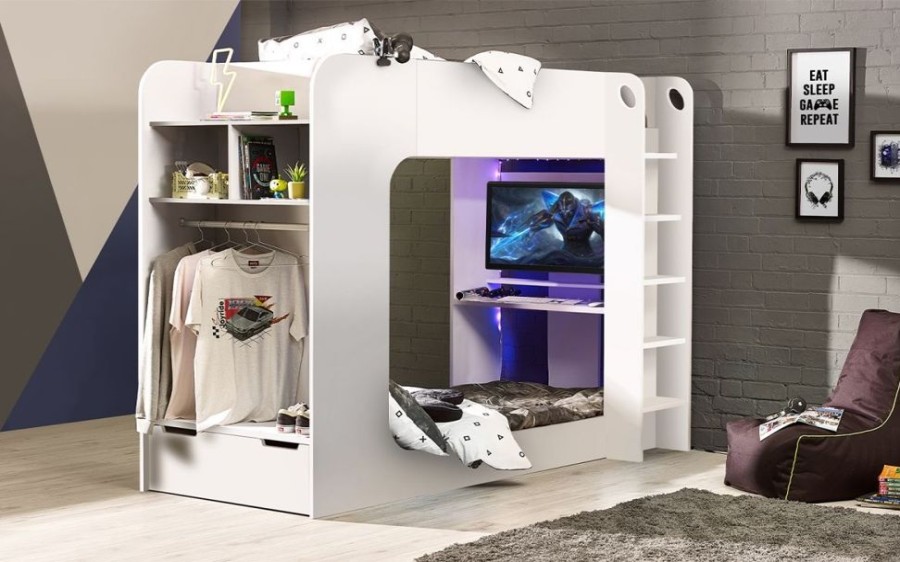 Kids Rooms Little Dreamers | Impact Gaming Bunk - White