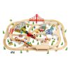 Wooden Toys Little Dreamers | Bigjigs Freight Train Set - 130 Pieces