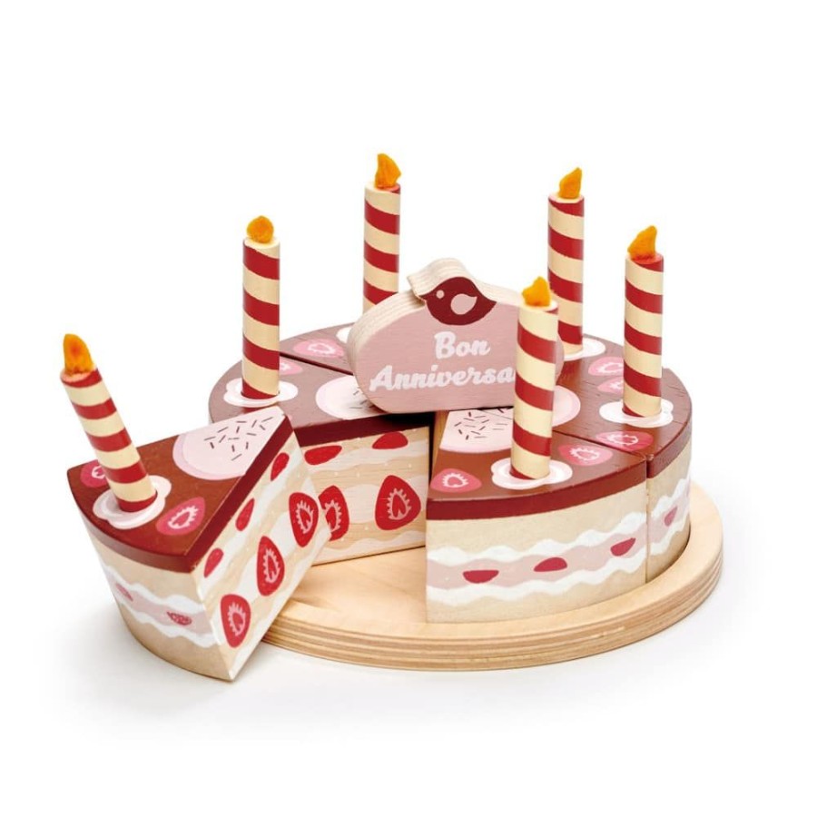 Wooden Toys Little Dreamers | Tenderleaf Toys Chocolate Birthday Cake