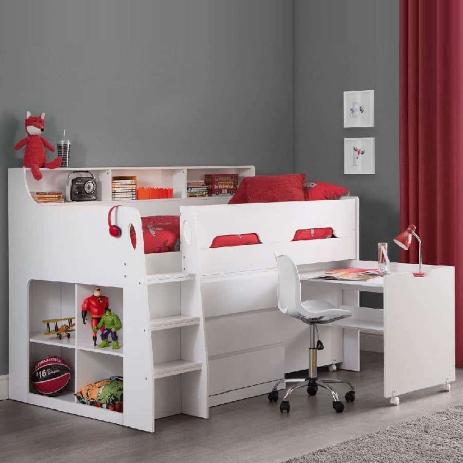 Kids Rooms Little Dreamers | Jupiter Midsleeper / Cabin Bed White