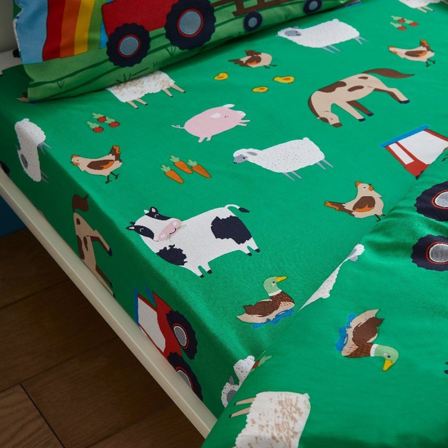 Accessories Little Dreamers | Farmyard Toddler Fitted Sheet