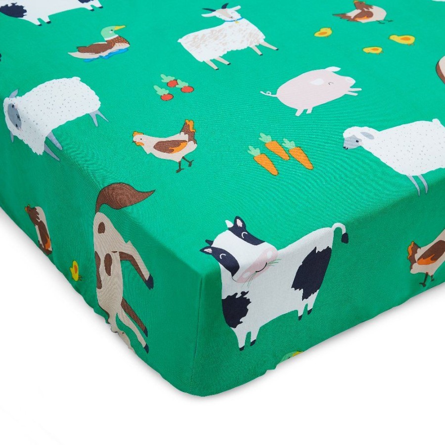 Accessories Little Dreamers | Farmyard Toddler Fitted Sheet