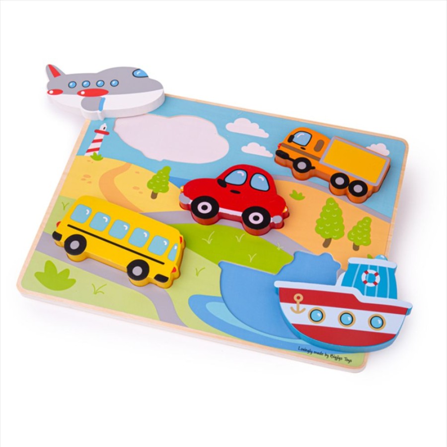 Wooden Toys Little Dreamers | Bigjigs Chunky Lift Out Puzzle Transport