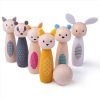 Wooden Toys Little Dreamers | Bigjigs Woodland Animal Skittles - Fsc 100%