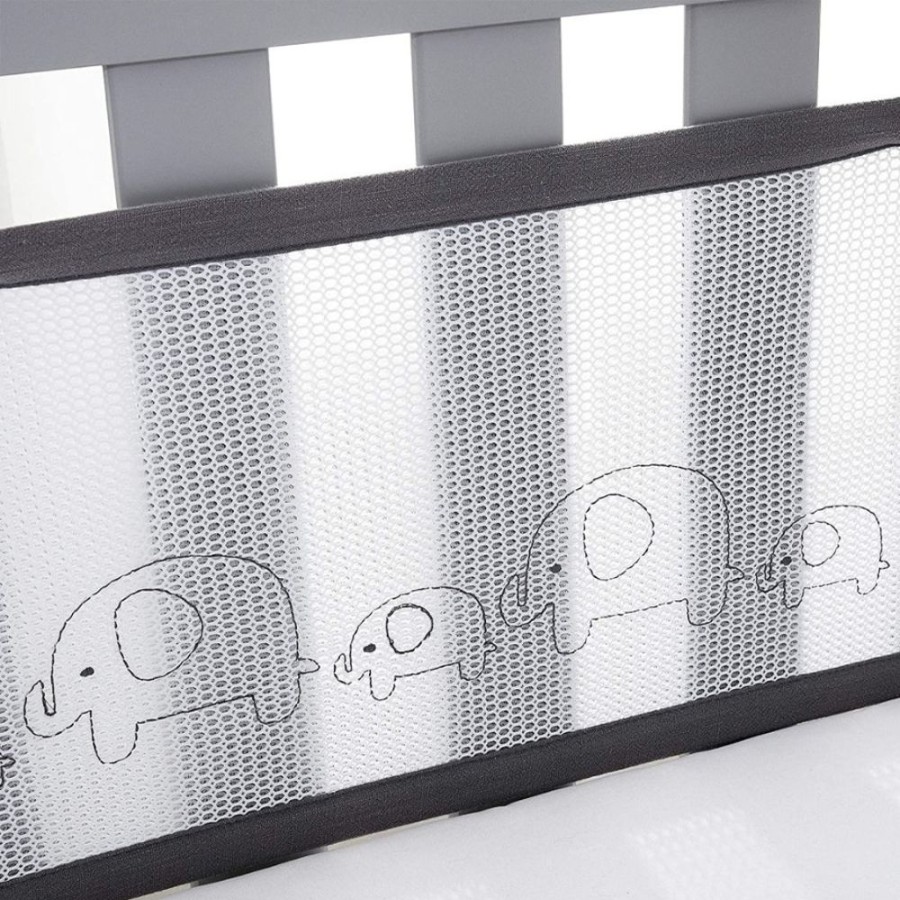 Accessories Little Dreamers | Breathablebaby Breathable Cot Bumper 2 Sided - Deluxe - Elephant Parade