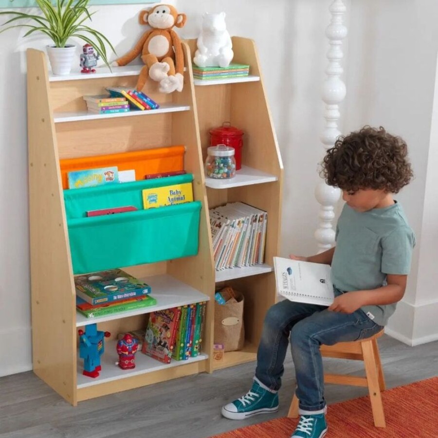 Accessories Little Dreamers | Kidkraft Pocket Storage Bookshelf - Natural