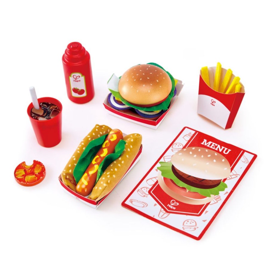 Wooden Toys Little Dreamers | Hape Fast Food Set