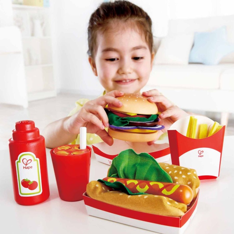 Wooden Toys Little Dreamers | Hape Fast Food Set