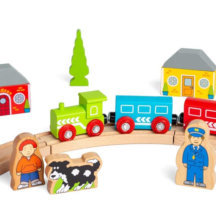 Wooden Toys Little Dreamers | Bigjigs My First Train Set - 20 Piece