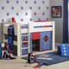 Kids Rooms Little Dreamers | Pluto Midsleeper Stone White - Blue Stars Tent