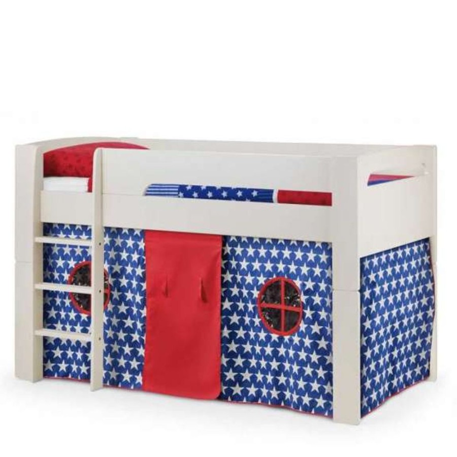 Kids Rooms Little Dreamers | Pluto Midsleeper Stone White - Blue Stars Tent