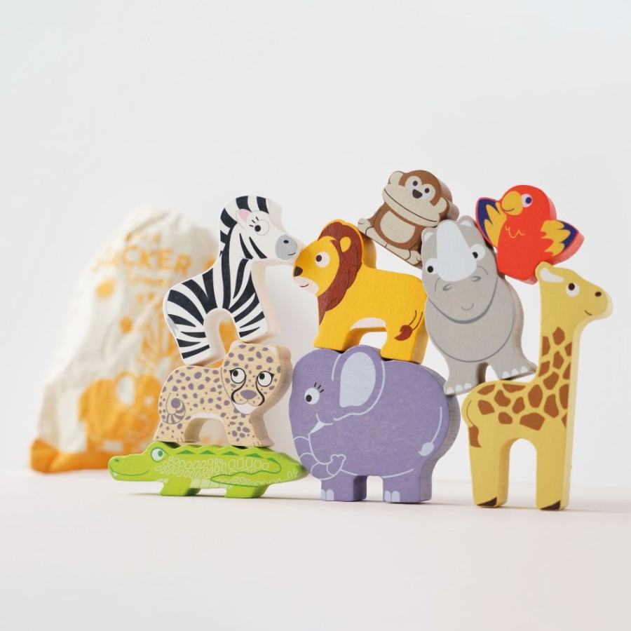 Wooden Toys Little Dreamers | Le Toy Van Animals Of Africa Stacking Set