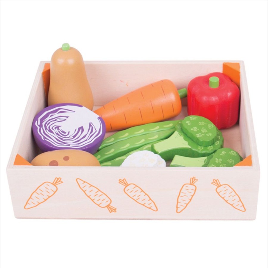 Wooden Toys Little Dreamers | Bigjigs Vegetable Crate