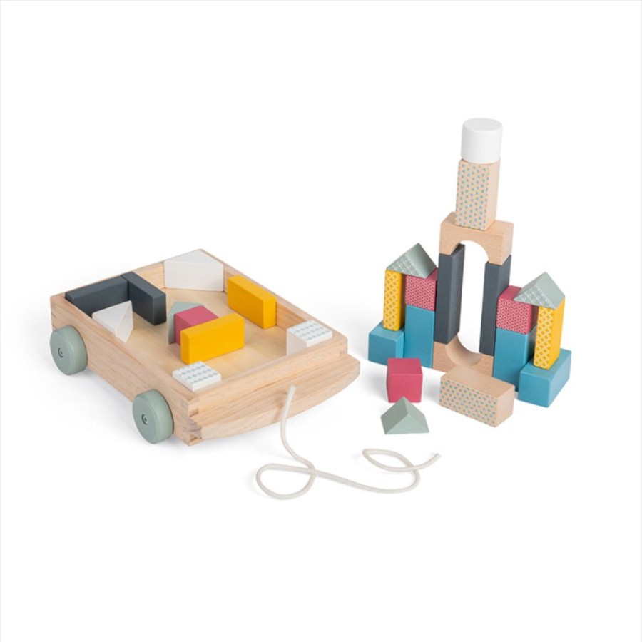 Wooden Toys Little Dreamers | Bigjigs Brick Cart - Fsc 100%