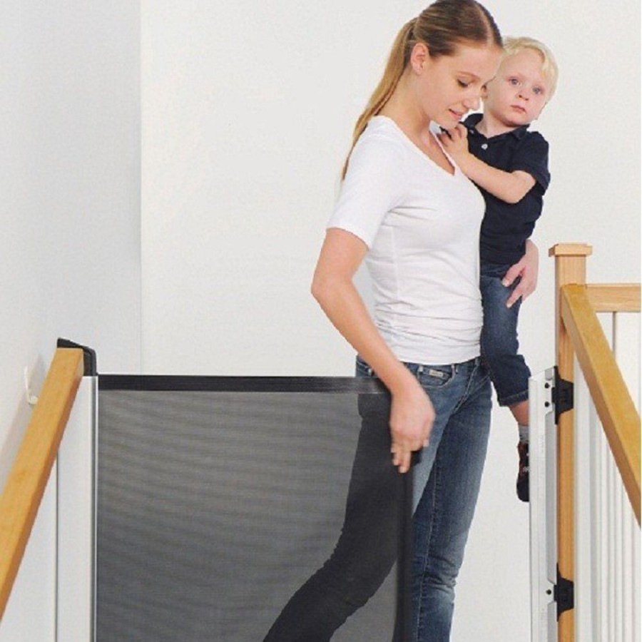 At Home Little Dreamers | Kiddyguard Avant Retractable Child Safety Gate - Black