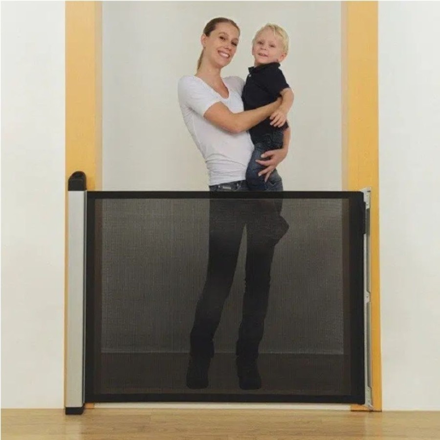 At Home Little Dreamers | Kiddyguard Avant Retractable Child Safety Gate - Black