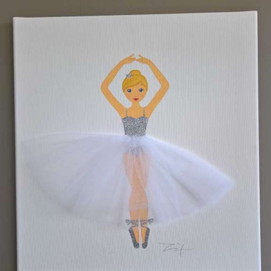 Accessories Little Dreamers | Ballerina Canvas Picture White