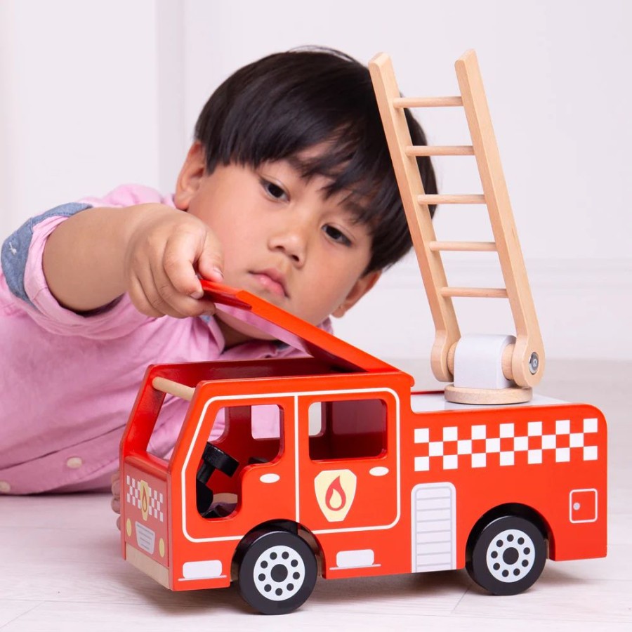 Wooden Toys Little Dreamers | Bigjigs City Fire Engine