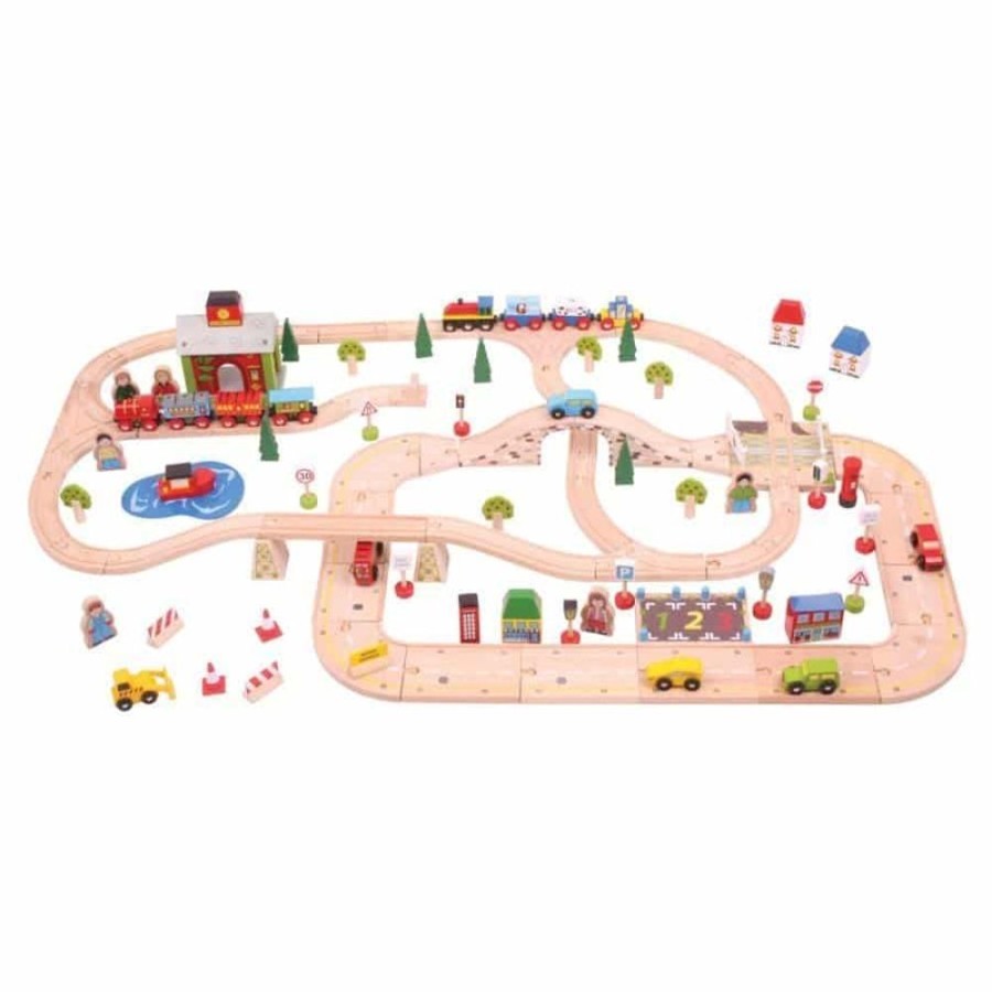 Wooden Toys Little Dreamers | Bigjigs City Road & Railway Set