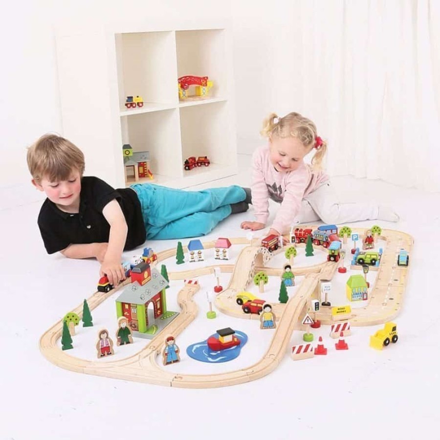 Wooden Toys Little Dreamers | Bigjigs City Road & Railway Set