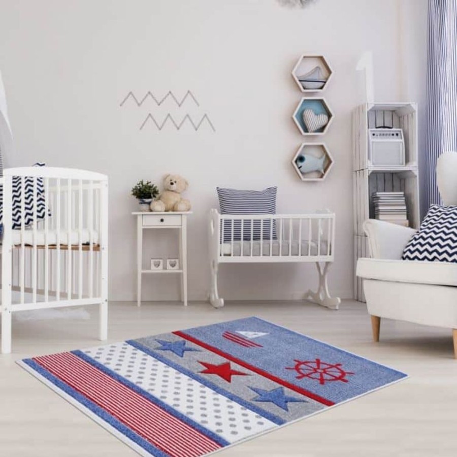 Accessories Little Dreamers | On The High Seas Kids Rug - Blue 160 X 230 Cm