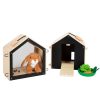 Wooden Toys Little Dreamers | Wooden Rabbit Hut With Enclosure