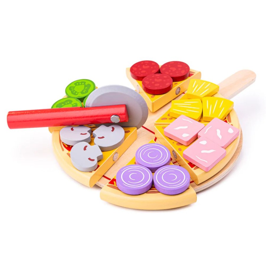 Wooden Toys Little Dreamers | Bigjigs Cutting Pizza