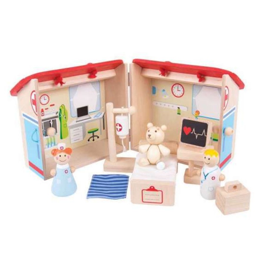 Wooden Toys Little Dreamers | Bigjigs Mini Hospital Playset