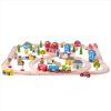 Wooden Toys Little Dreamers | Bigjigs Town & Country Train Set -101 Pieces