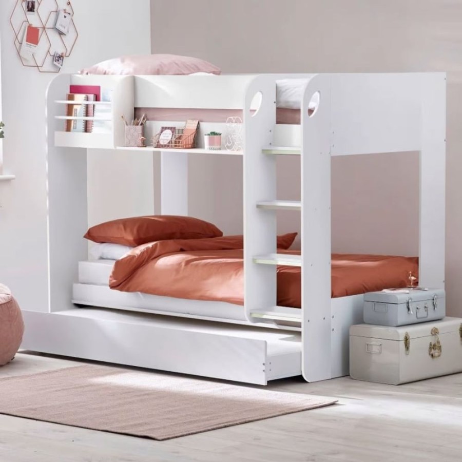 Kids Rooms Little Dreamers | Mars Bunk Bed & Trundle - White