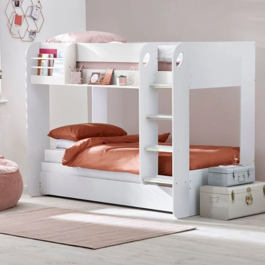 Kids Rooms Little Dreamers | Mars Bunk Bed & Trundle - White