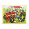 Wooden Toys Little Dreamers | Bigjigs 24 Piece Wooden Tray Jigsaw Puzzle - Tractor