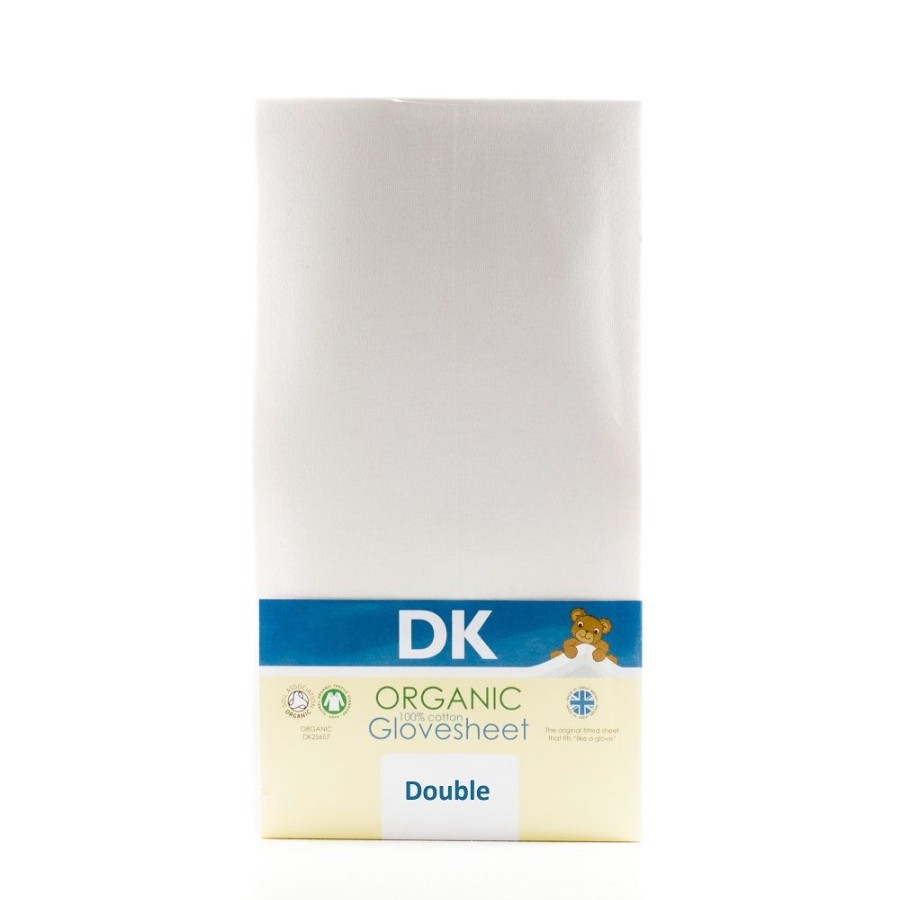 Accessories Little Dreamers | Dk Glovesheet Organic Cotton Fitted Sheet - Double - White