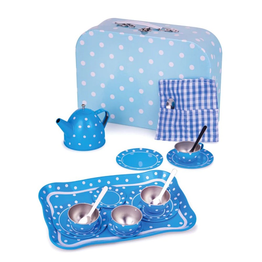 Wooden Toys Little Dreamers | Bigjigs Blue Polka Dot Tea Set