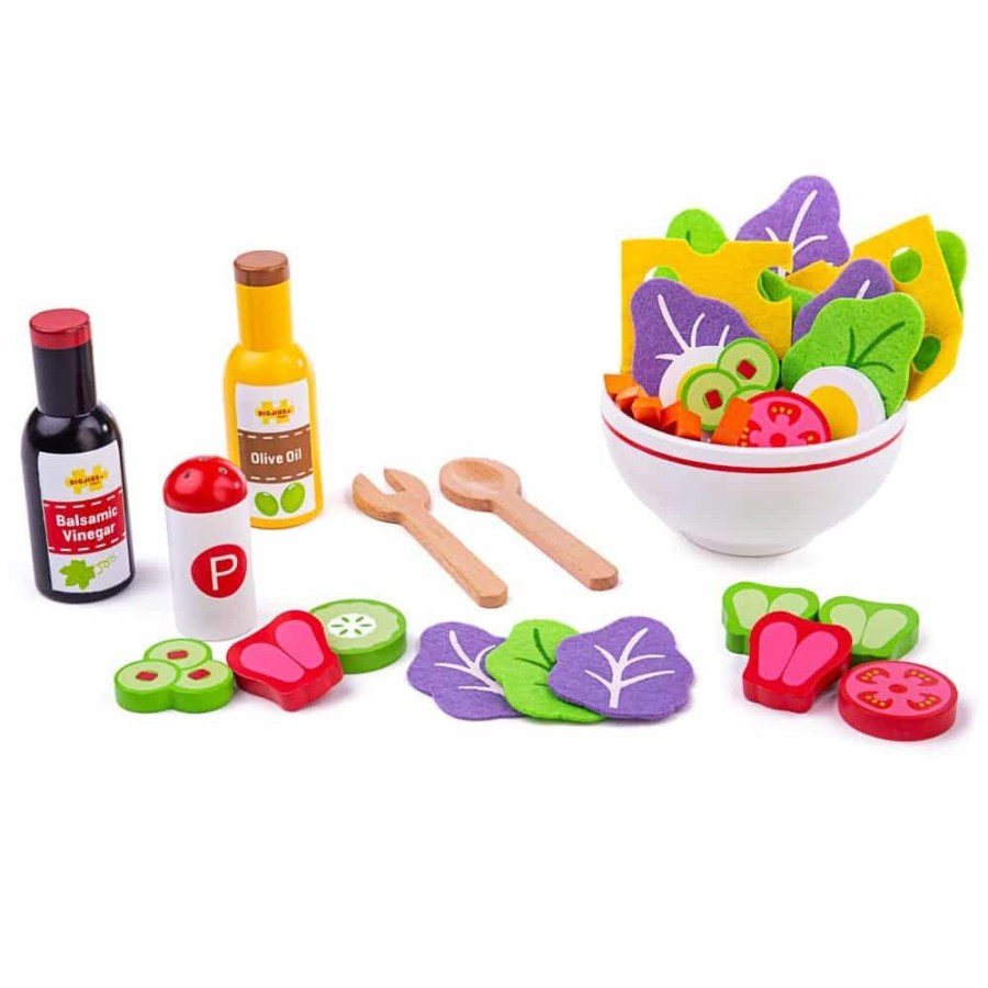 Wooden Toys Little Dreamers | Bigjigs Salad Set