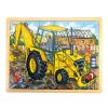 Wooden Toys Little Dreamers | Bigjigs 24 Piece Wooden Tray Jigsaw Puzzle - Digger