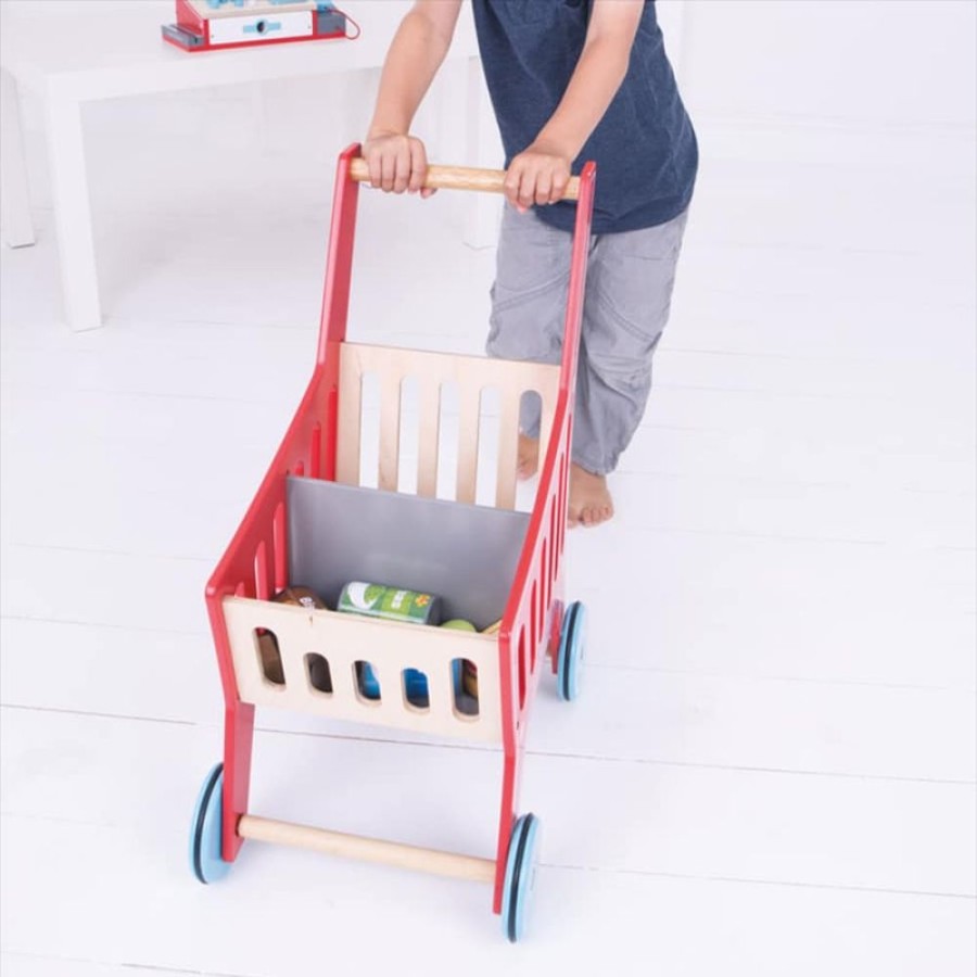 Wooden Toys Little Dreamers | Bigjigs Shopping Trolley