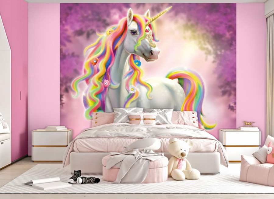 Accessories Little Dreamers | Walltastic Gemstone Unicorn Wall Mural