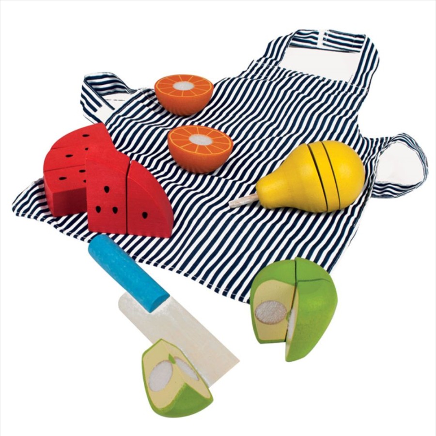 Wooden Toys Little Dreamers | Bigjigs Cutting Fruit Chef Set