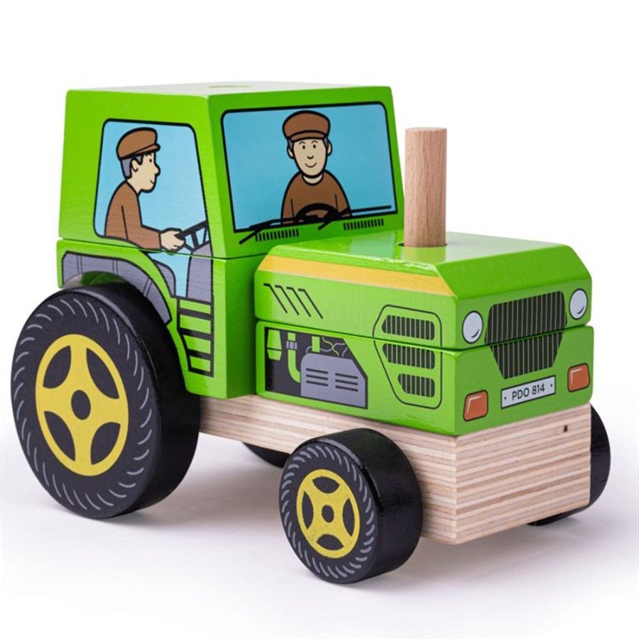 Wooden Toys Little Dreamers | Bigjigs Stacking Tractor