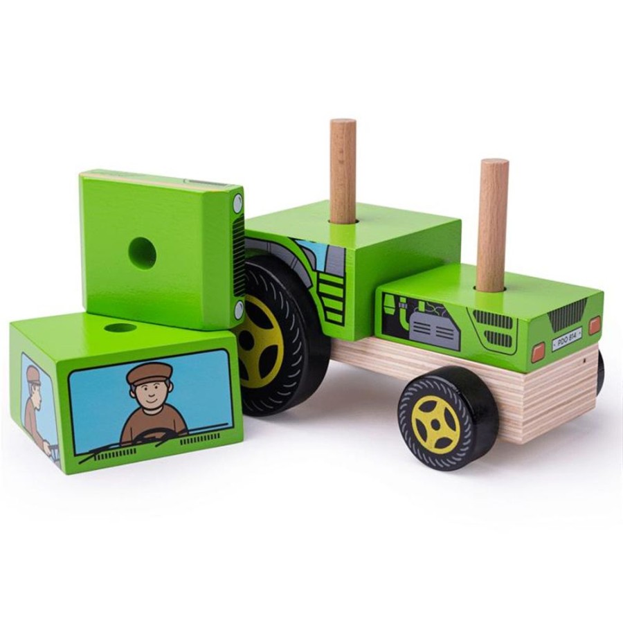 Wooden Toys Little Dreamers | Bigjigs Stacking Tractor