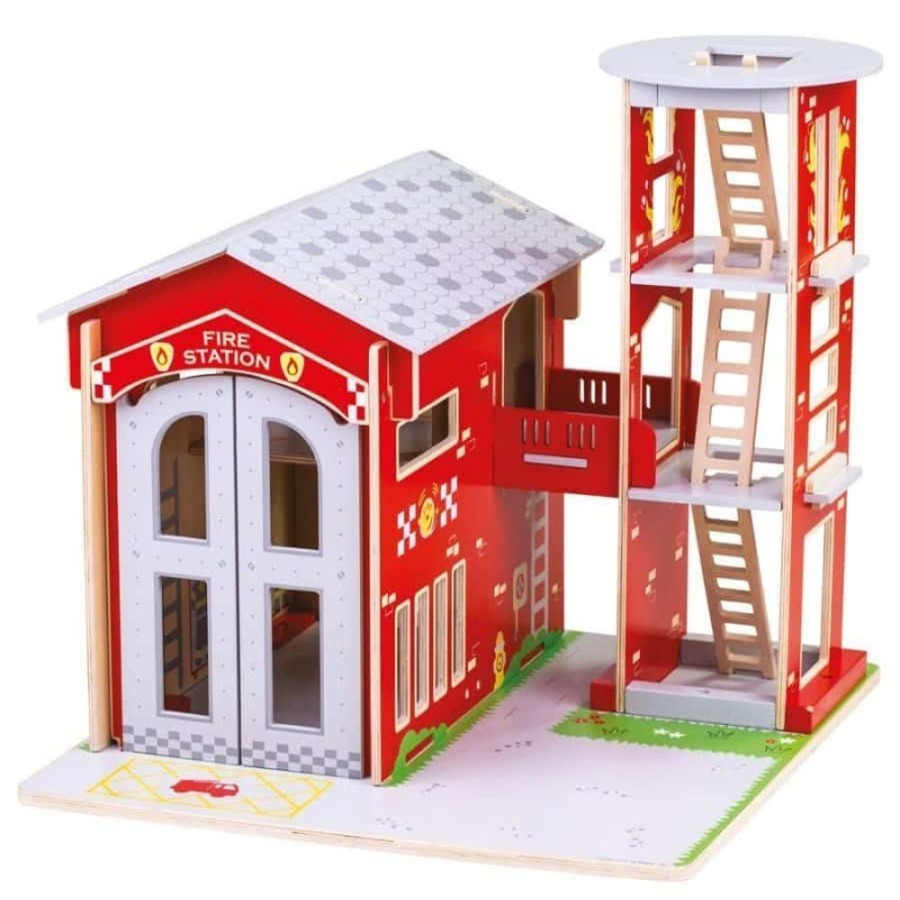 Wooden Toys Little Dreamers | Bigjigs City Fire Station