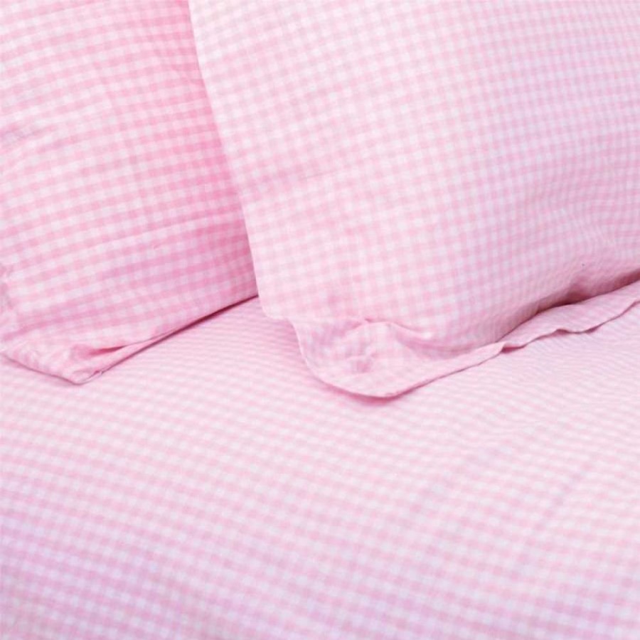 Accessories Little Dreamers | Pink Gingham Toddler Duvet Cover & Pillowcase