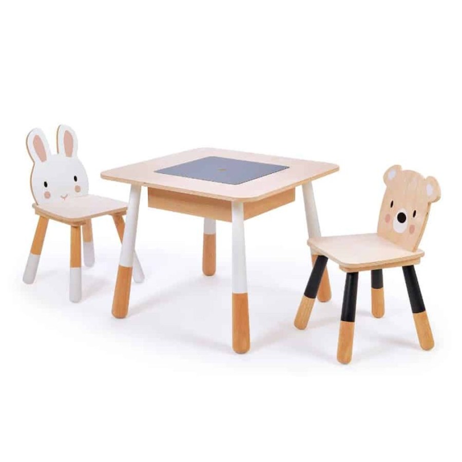 Accessories Little Dreamers | Tenderleaf Forest Animals Table & 2 Chair Set