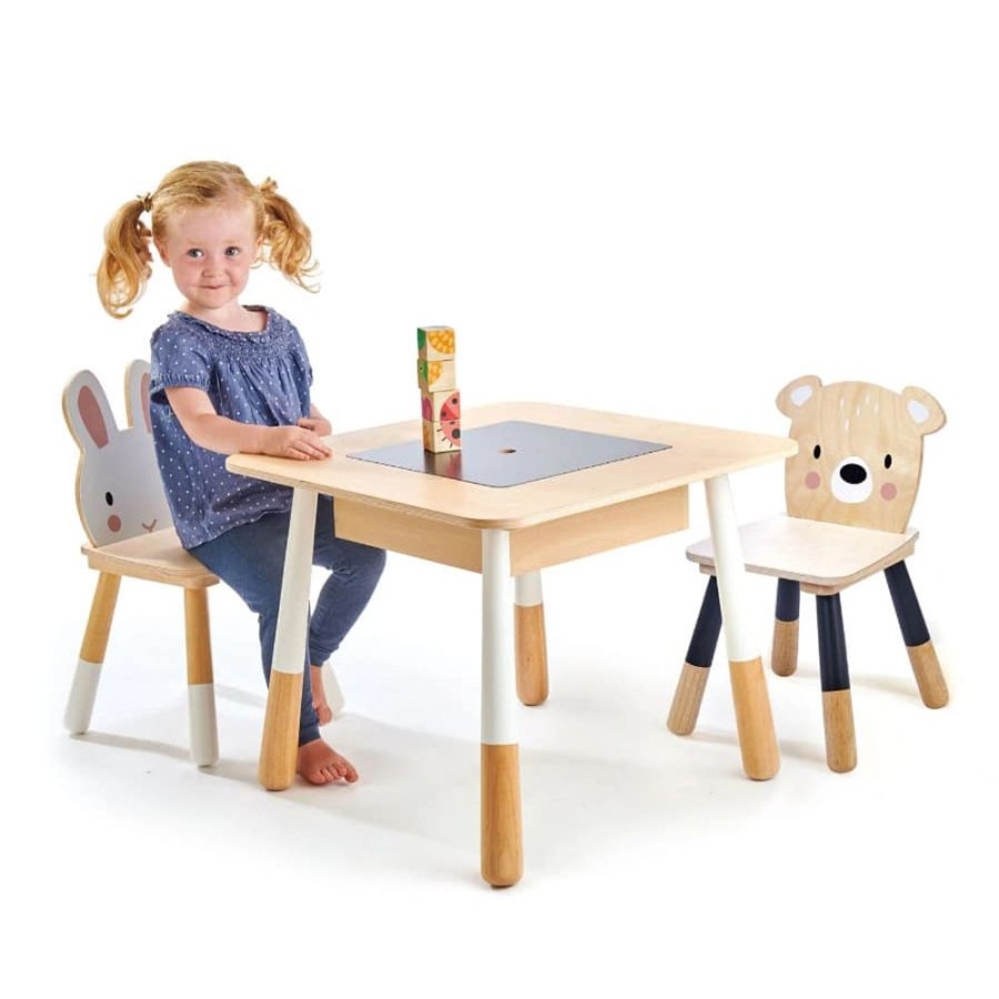 Accessories Little Dreamers | Tenderleaf Forest Animals Table & 2 Chair Set