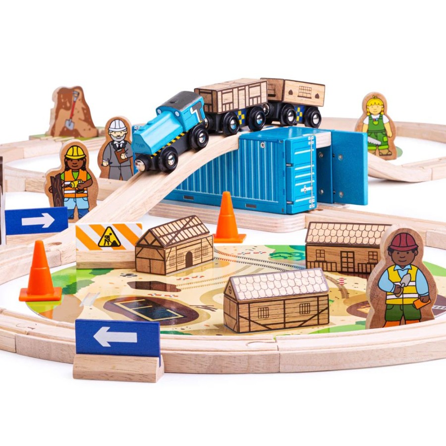 Wooden Toys Little Dreamers | Bigjigs Construction Train Set