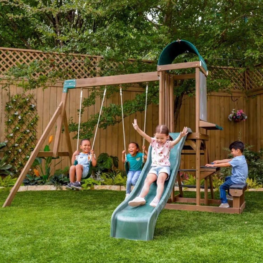 Outdoor Fun Little Dreamers | Kidkraft Wilderness Point Swing Set