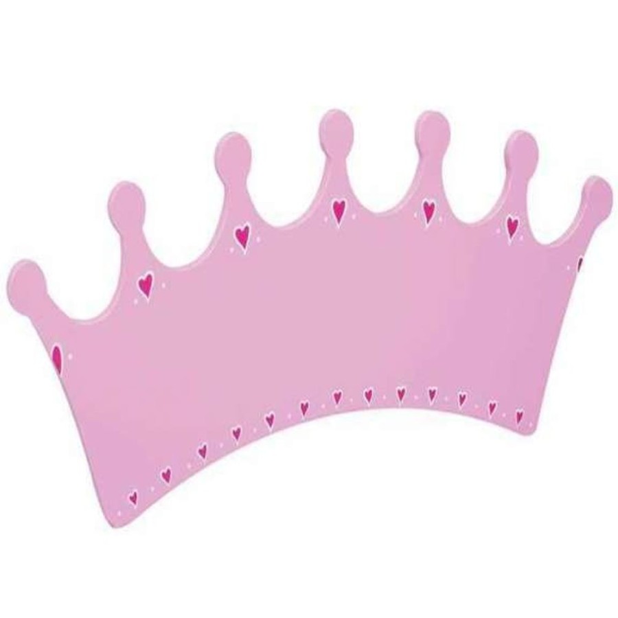 Accessories Little Dreamers | Lanka Kade Long Pink Crown Wooden Plaque